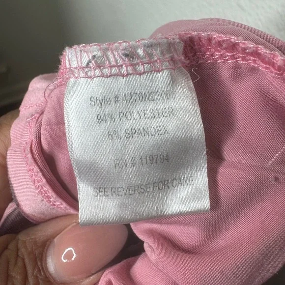 Unity World Wear Woman Pink Abstract Floral Studded Tunic Top 1X - Picture 6 of 7